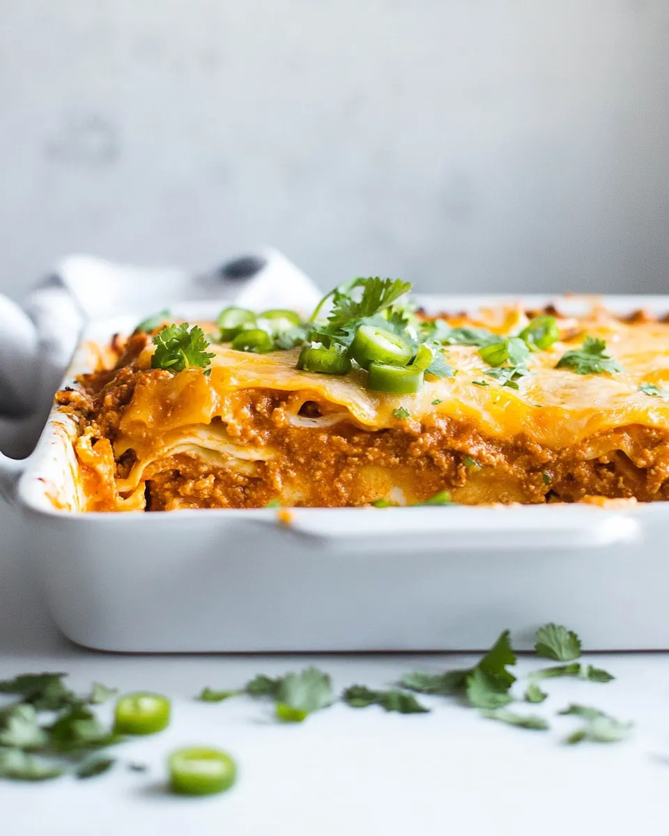 Homemade Easy Enchilada Lasagna. photo