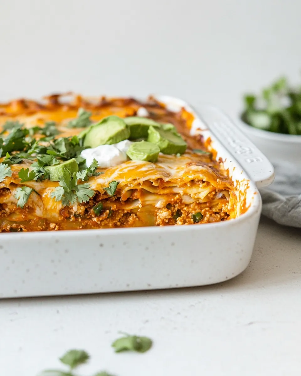 Classic Easy Enchilada Lasagna. recipe photo