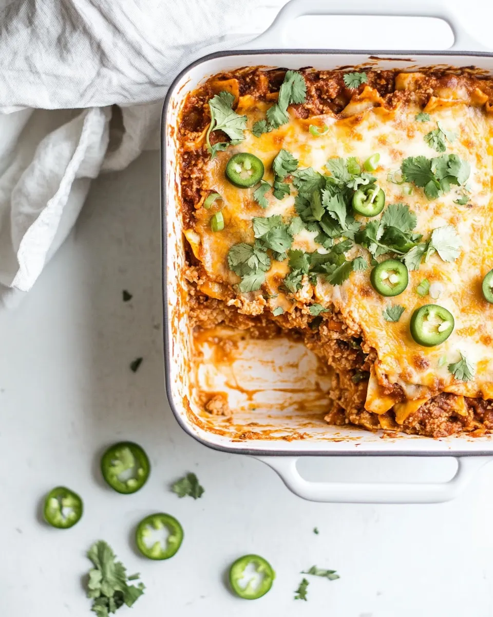 Delicious Easy Enchilada Lasagna. dish photo
