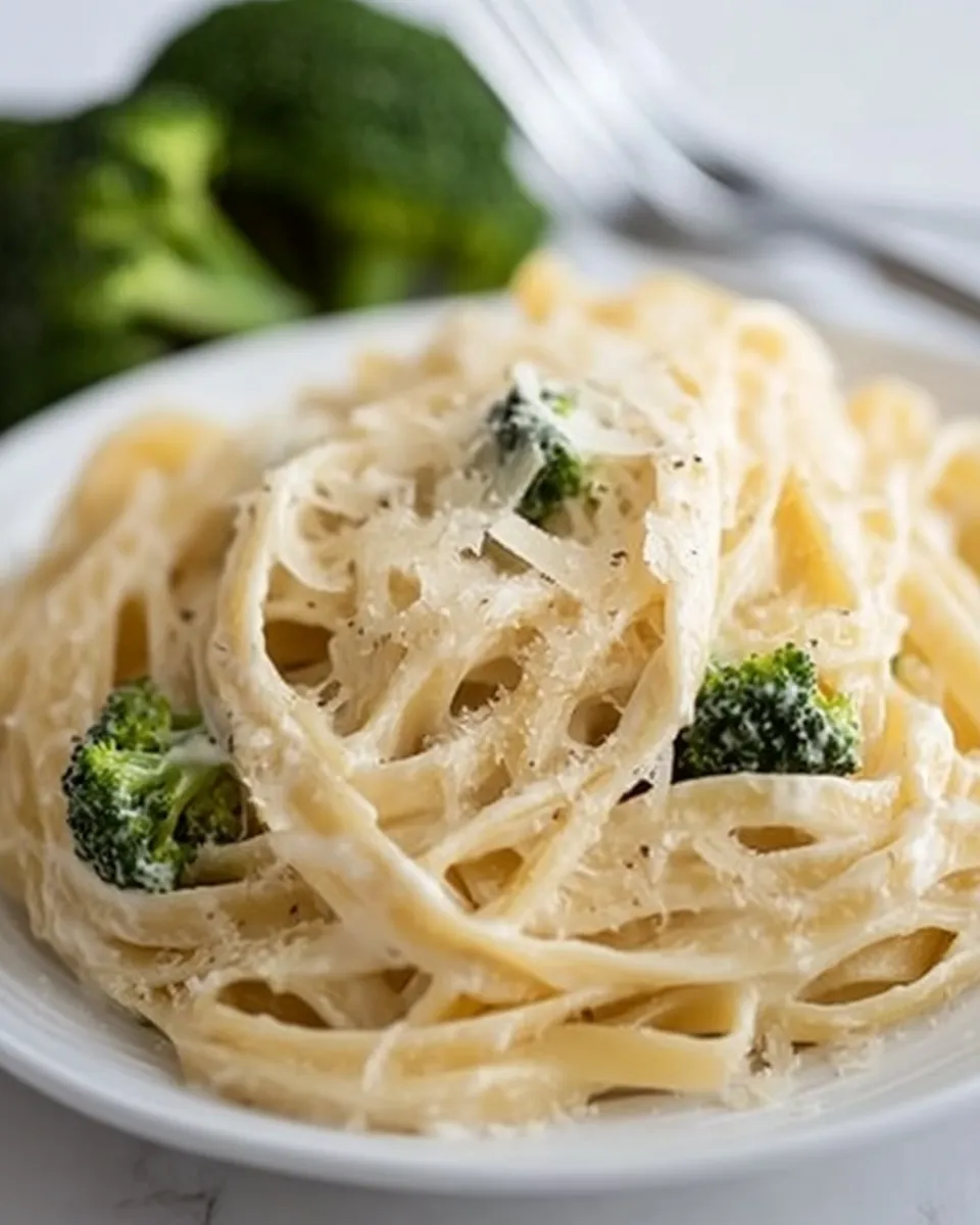 Delicious Easy Fettuccine Alfredo With Broccoli dish photo