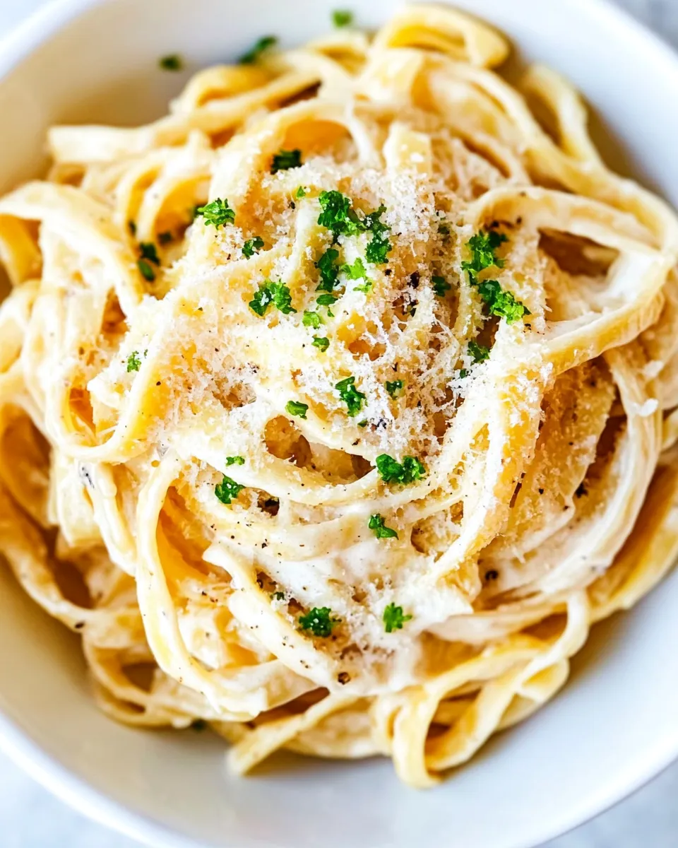 Delicious Easy Homemade Fettuccine Alfredo shot