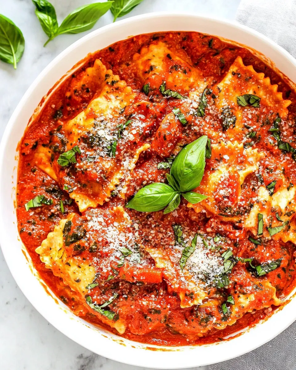 Classic Easy Ravioli with Creamy Basil-Tomato Sauce image