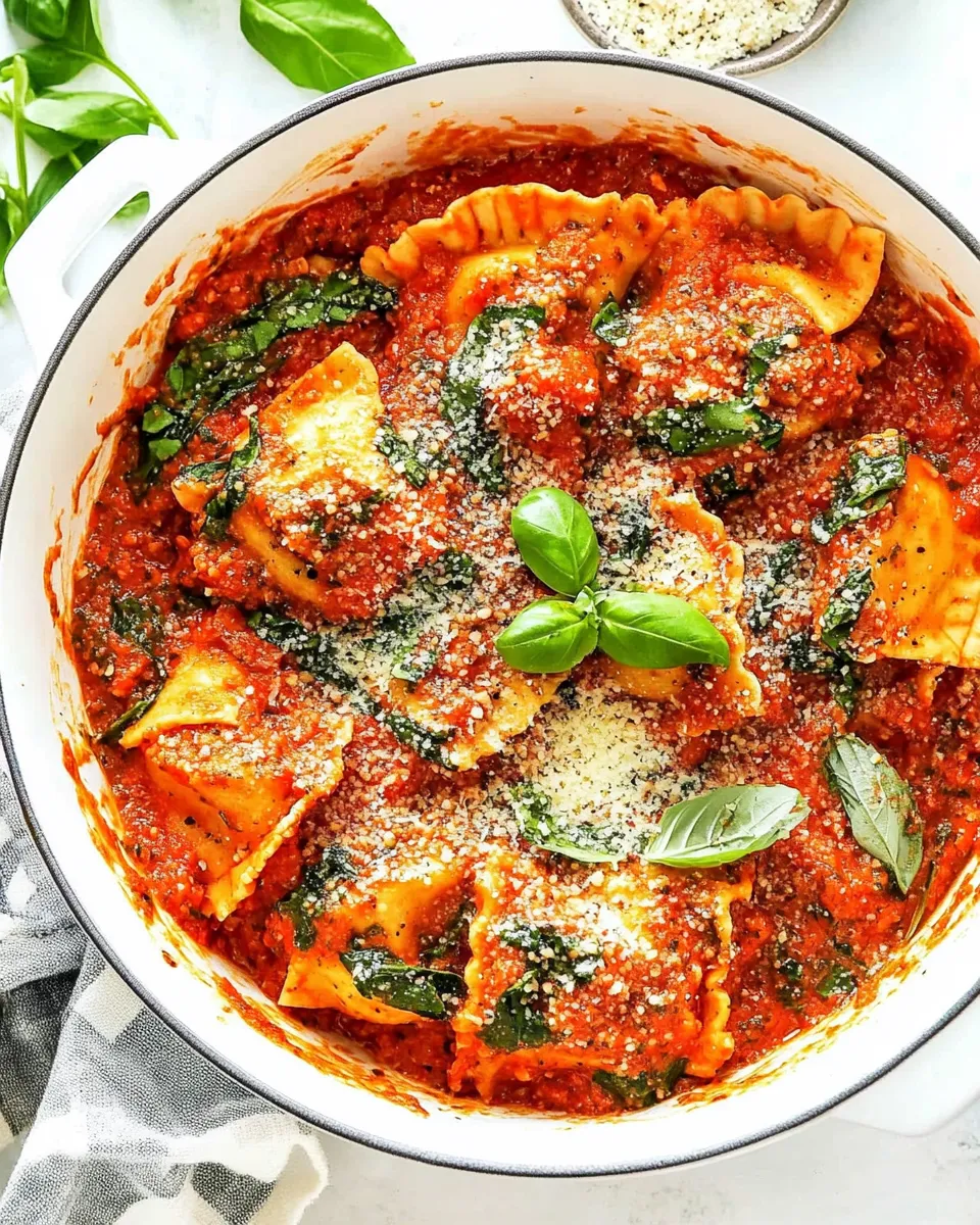 Easy Easy Ravioli with Creamy Basil-Tomato Sauce recipe photo