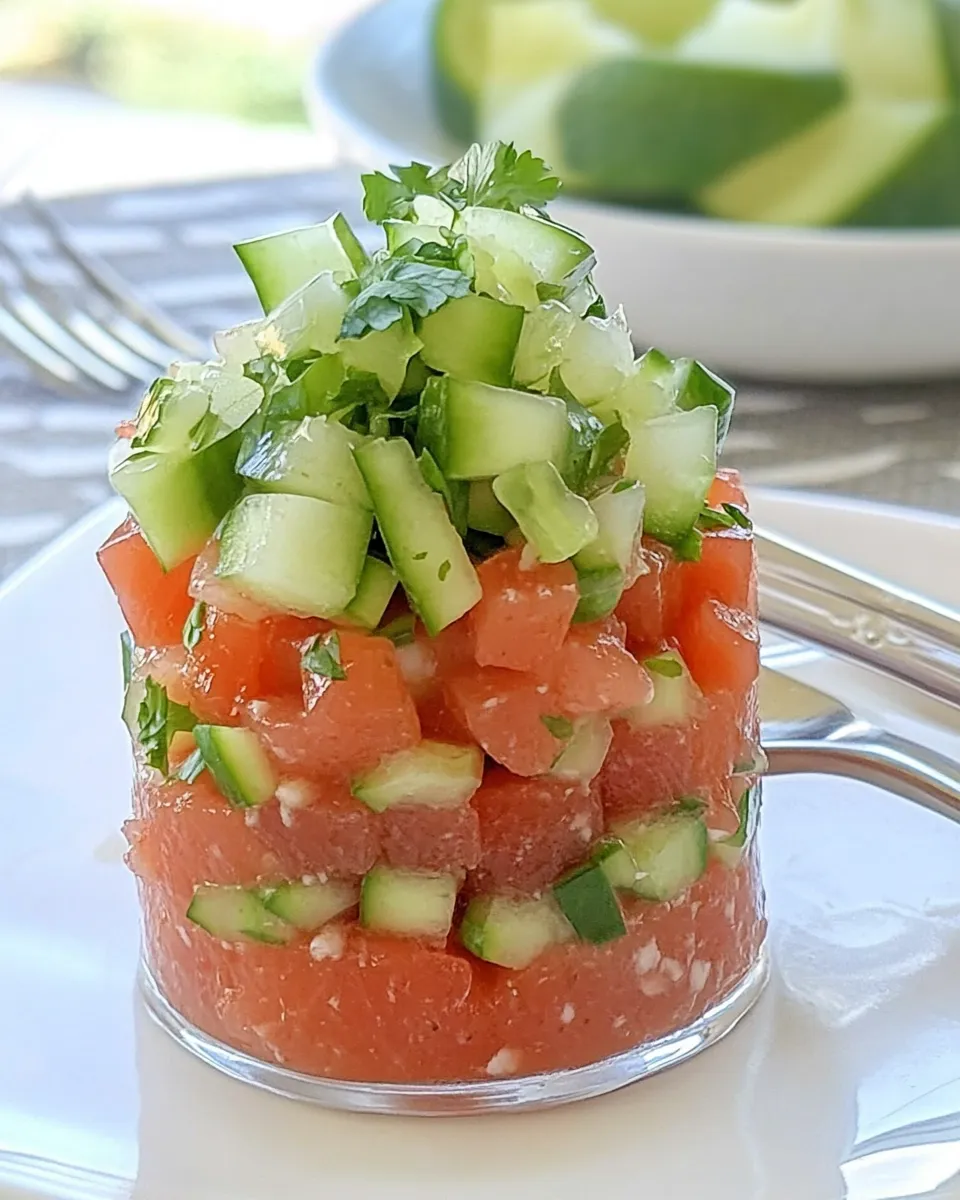 Delicious Easy Salmon Tartare food shot