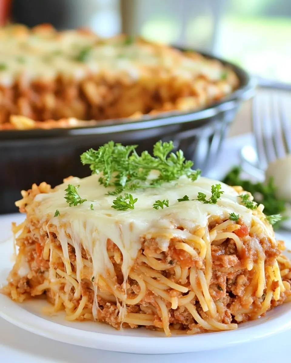 Delicious Easy Spaghetti Pie recipe photo