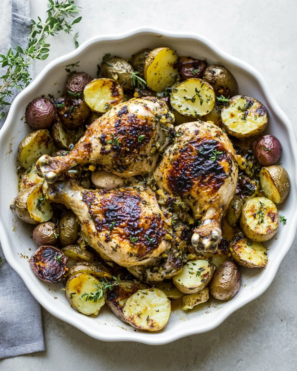 Delicious Easy Spatchcock Chicken and Potatoes shot