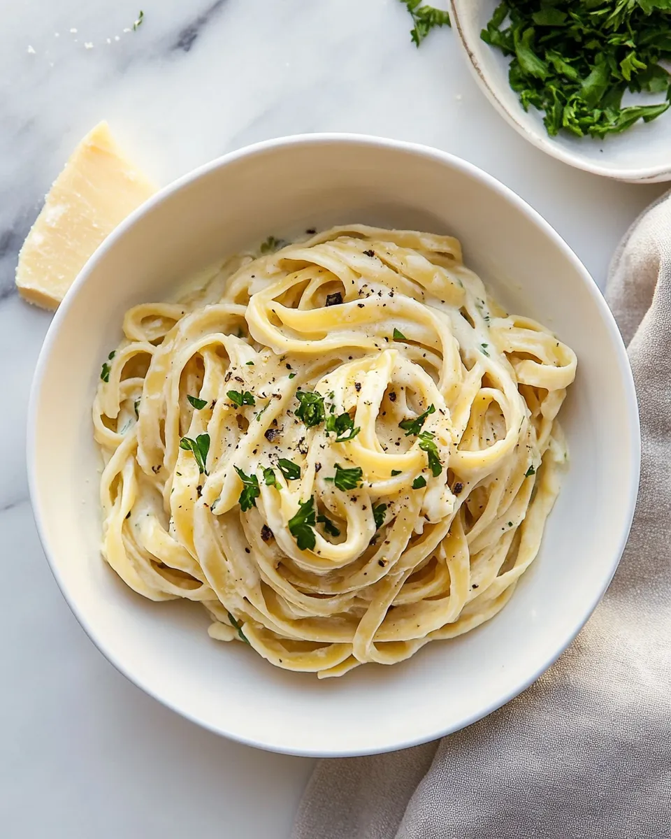 Easy Fettuccine Alfredo dish photo