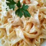 Homemade Fettuccine Alfredo with Fresh Pasta photo