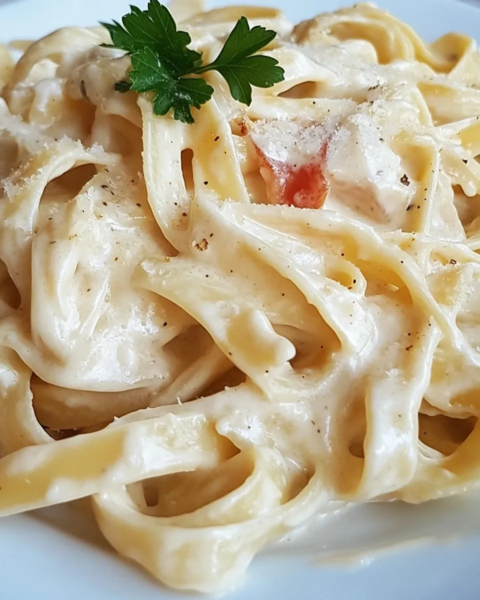 Delicious Fettuccine Alfredo with Fresh Pasta dish photo