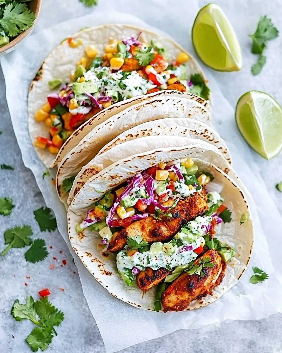 Homemade Fiery Tandoori Chicken Tacos With Cilantro Corn Slaw recipe photo