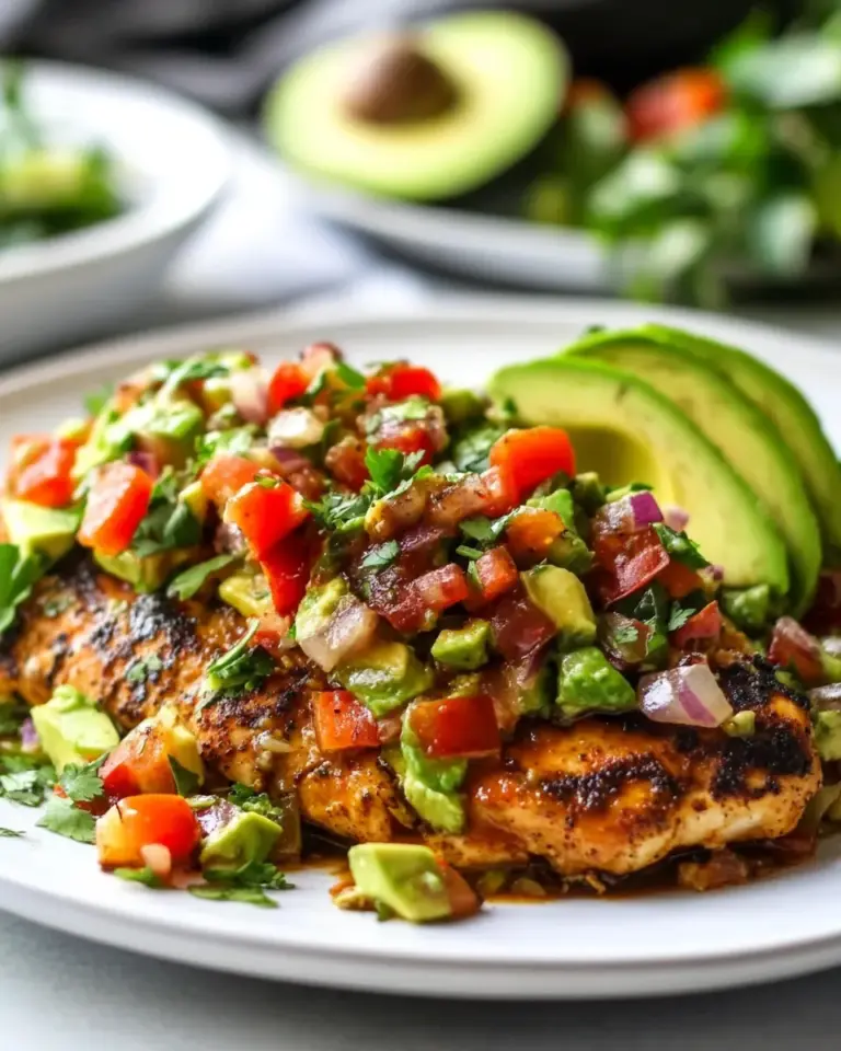 Homemade Fiesta Lime Chicken Recipe with Avocado photo