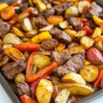 Homemade Fiesta Sheet Pan Steak and Vegetables recipe photo