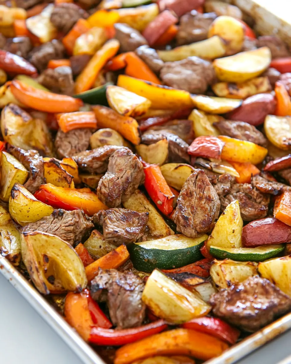 Classic Fiesta Sheet Pan Steak and Vegetables dish photo
