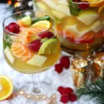 Delicious Fruity Non Alcoholic Sangria and Orange Salmon Bites Party food shot