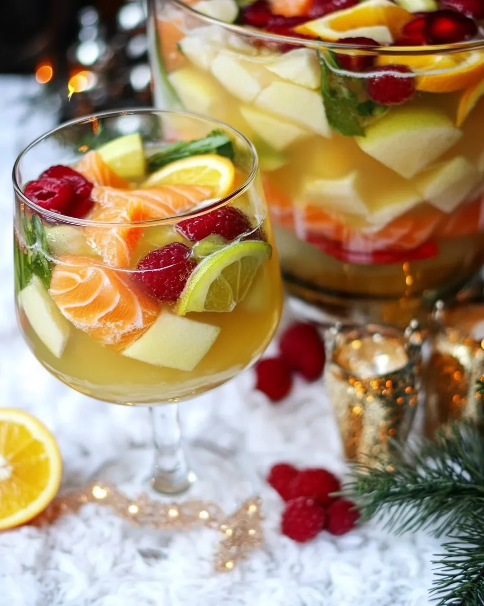 Delicious Fruity Non Alcoholic Sangria and Orange Salmon Bites Party food shot