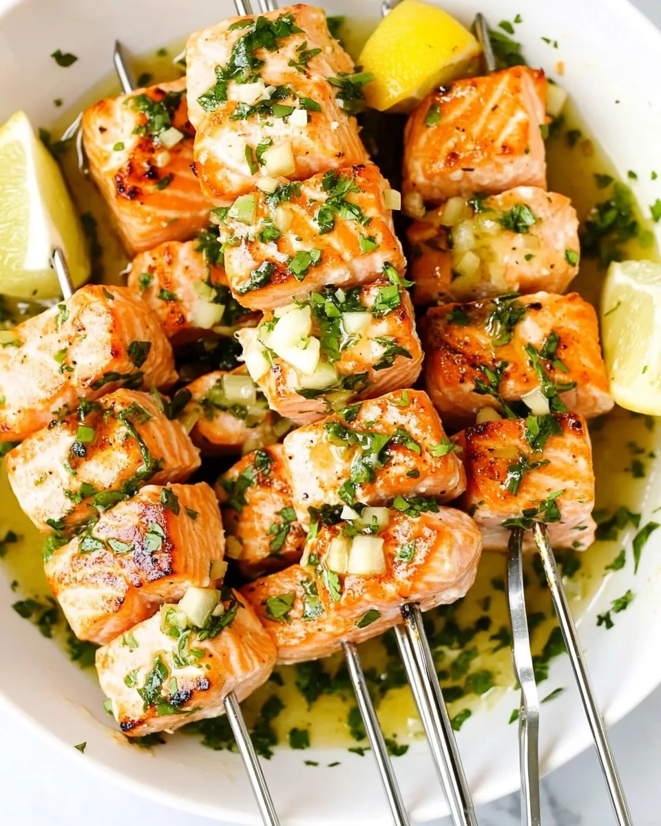 Delicious Garlic Butter Salmon Kebab dish photo