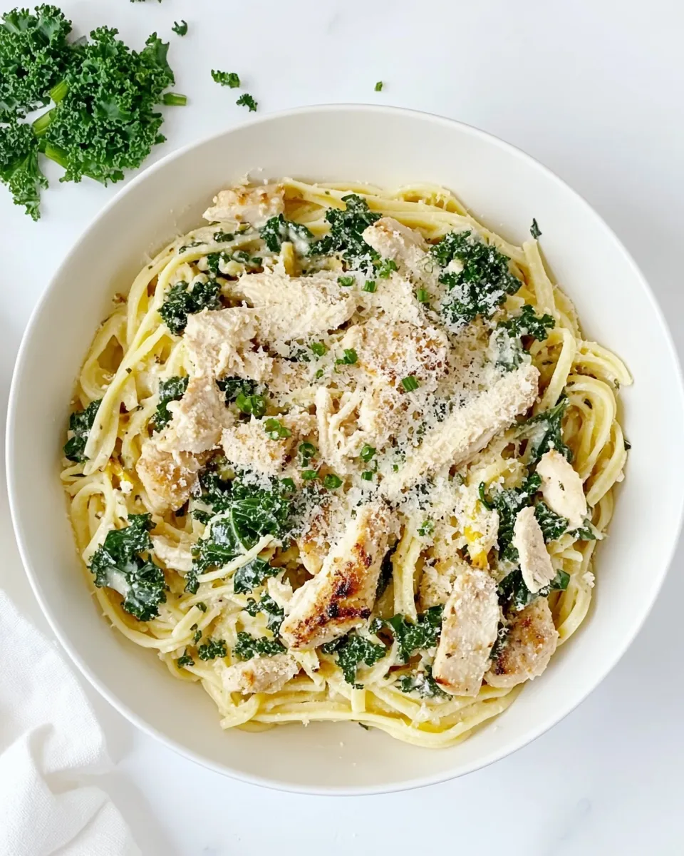 Classic Garlic Chicken & Kale Spaghetti image