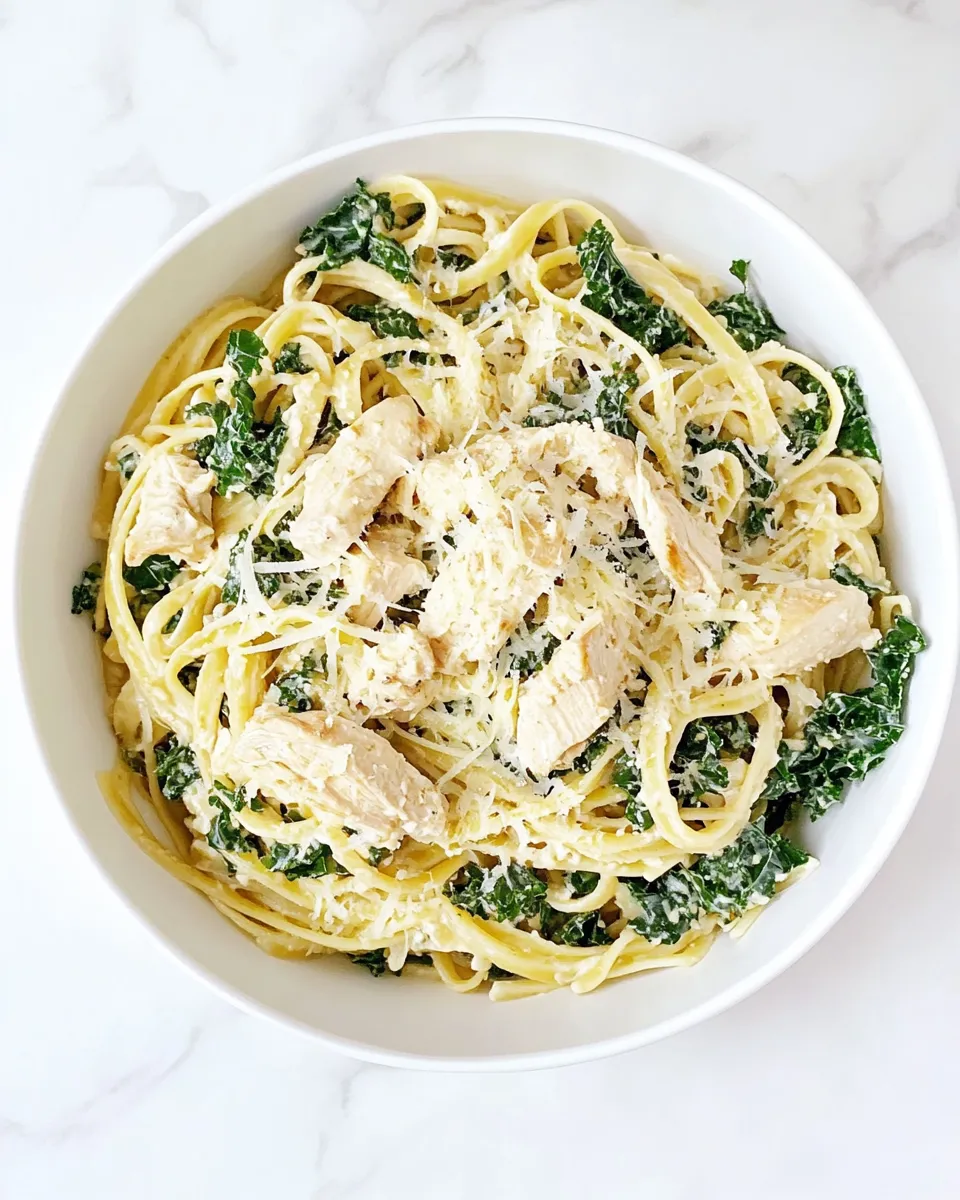 Easy Garlic Chicken & Kale Spaghetti recipe photo