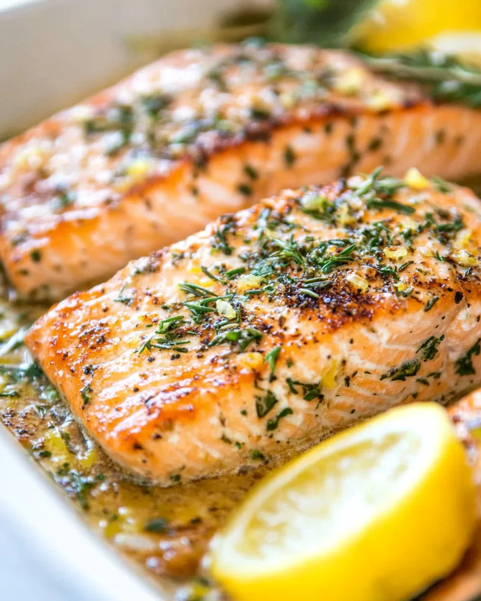Classic Garlic Lemon Herb Pan-Fried Salmon recipe image