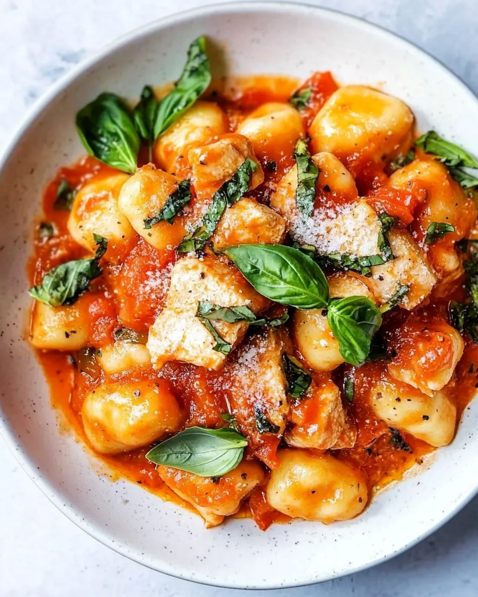 Easy Gnocchi with Grilled Chicken in Roasted Red Pepper Sauce picture