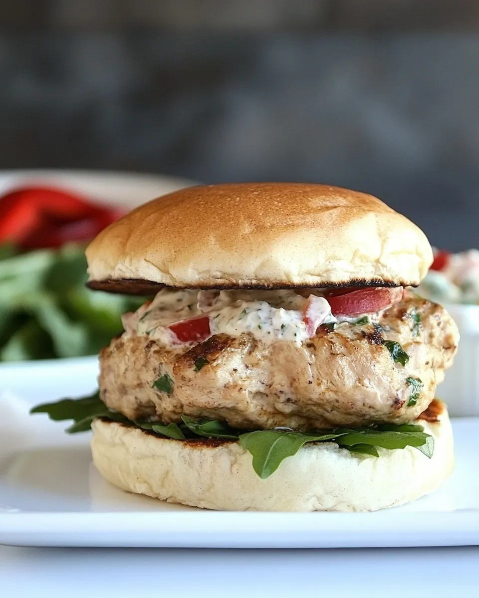 Classic Greek Chicken Burgers with Greek Yogurt Sauce image