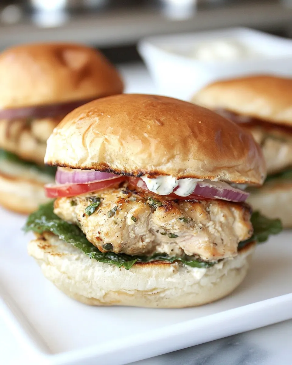 Easy Greek Chicken Burgers with Greek Yogurt Sauce recipe photo