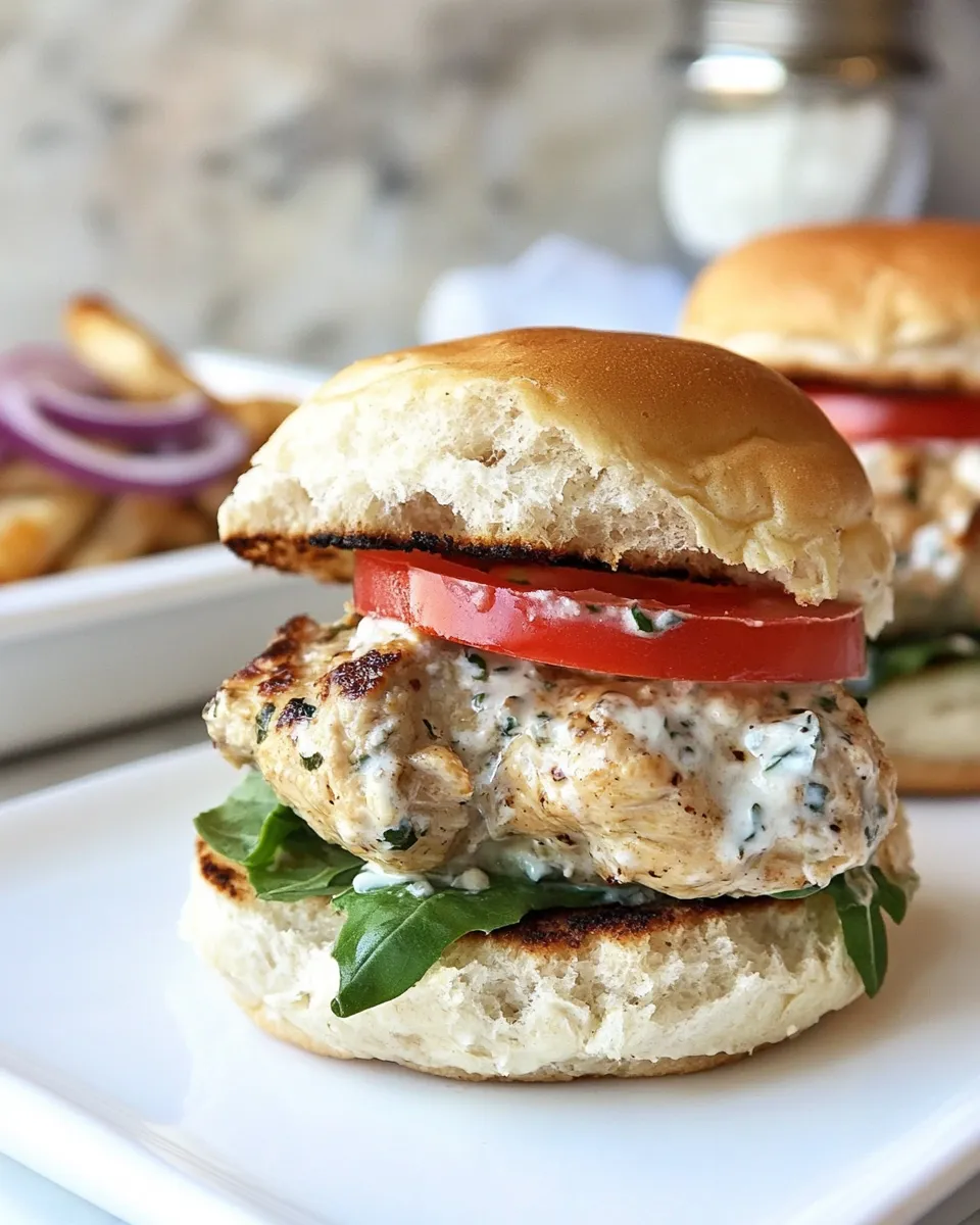 Delicious Greek Chicken Burgers with Greek Yogurt Sauce dish photo