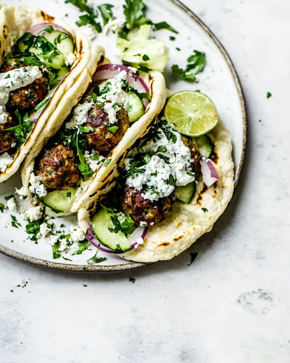 Classic Greek Chicken Meatball Gyros dish photo