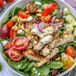Homemade Greek Chicken Spinach Salad photo