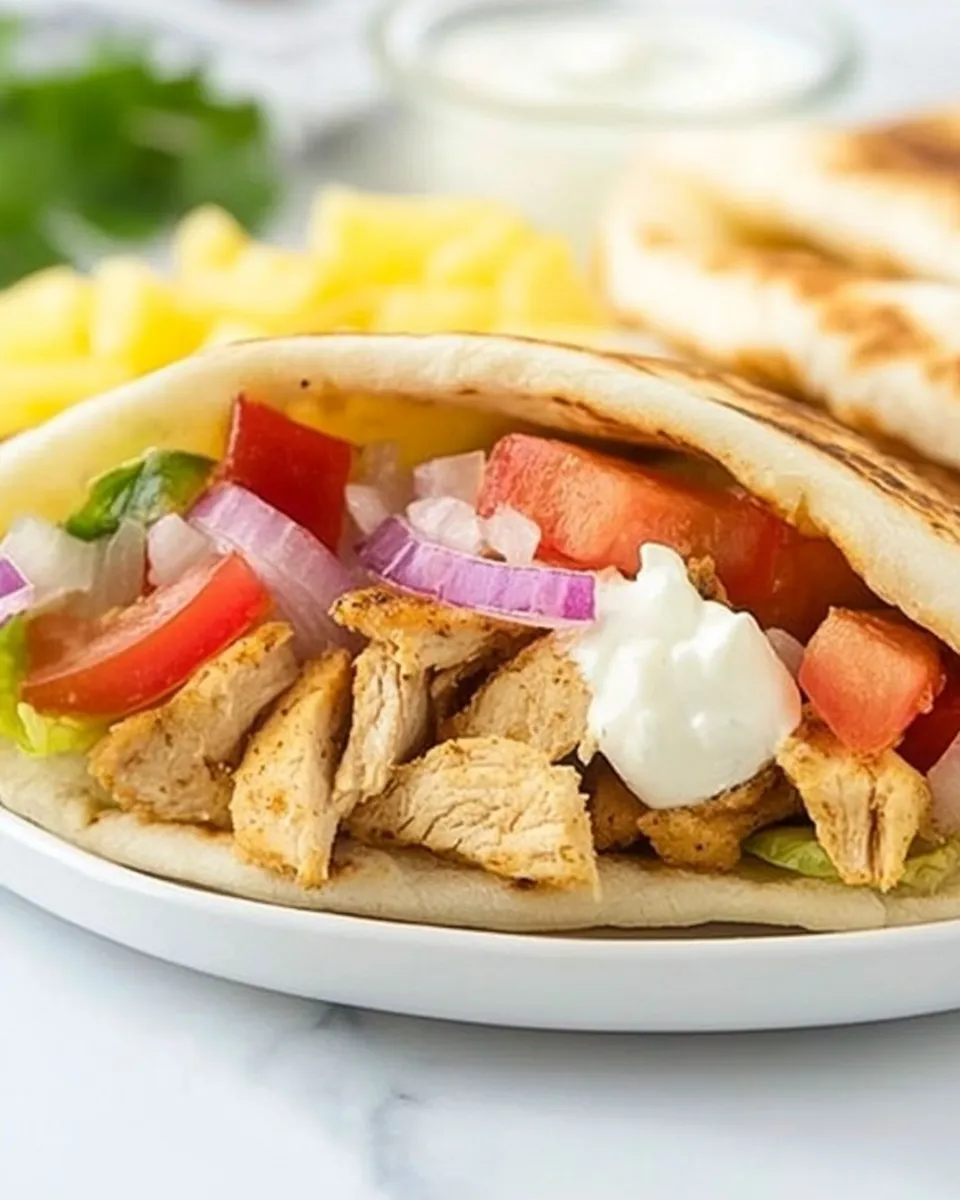 Classic Greek Chicken Wraps (Easy Chicken Pitas!) recipe image