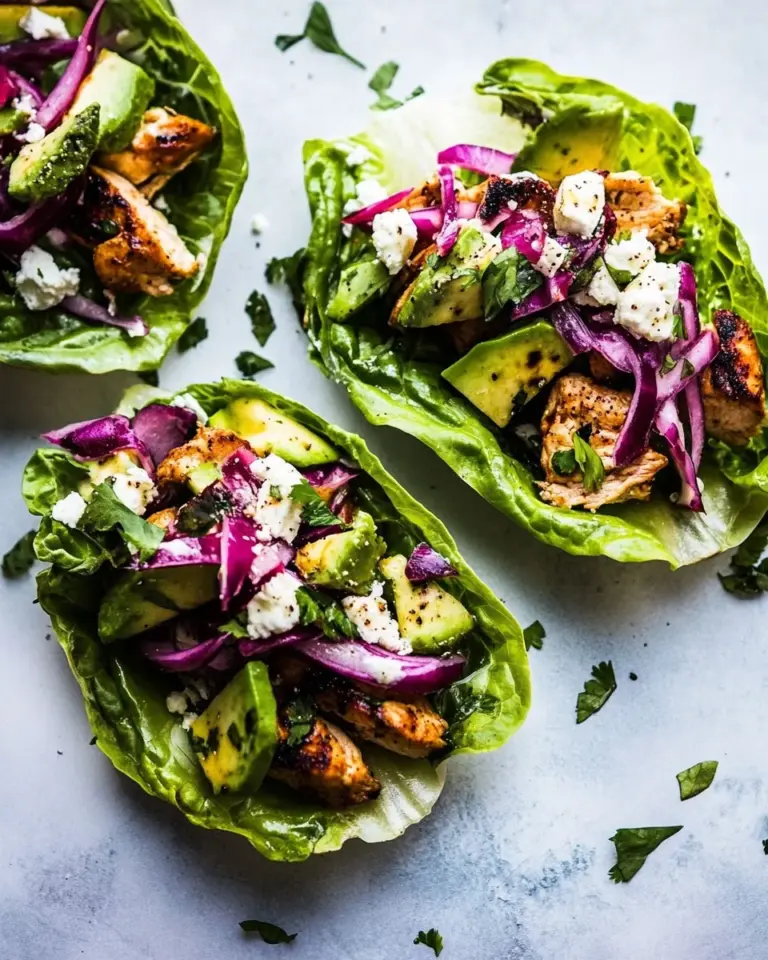 Homemade Greek Goddess Chicken Lettuce Wraps. recipe photo