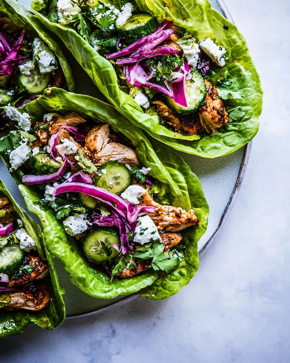 Classic Greek Goddess Chicken Lettuce Wraps. dish photo