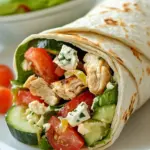 Homemade Greek Grilled Chicken & Hummus Wrap food shot