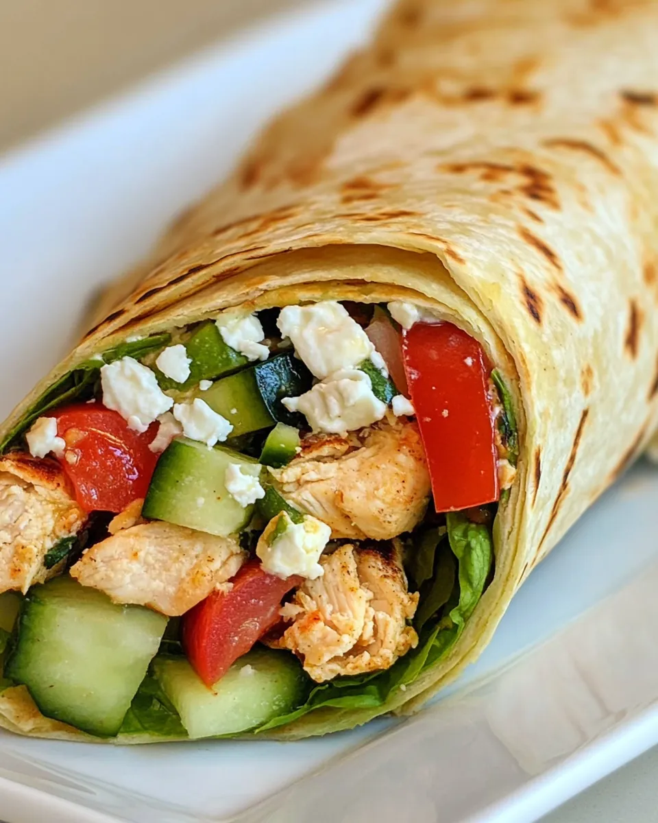 Classic Greek Grilled Chicken & Hummus Wrap recipe photo