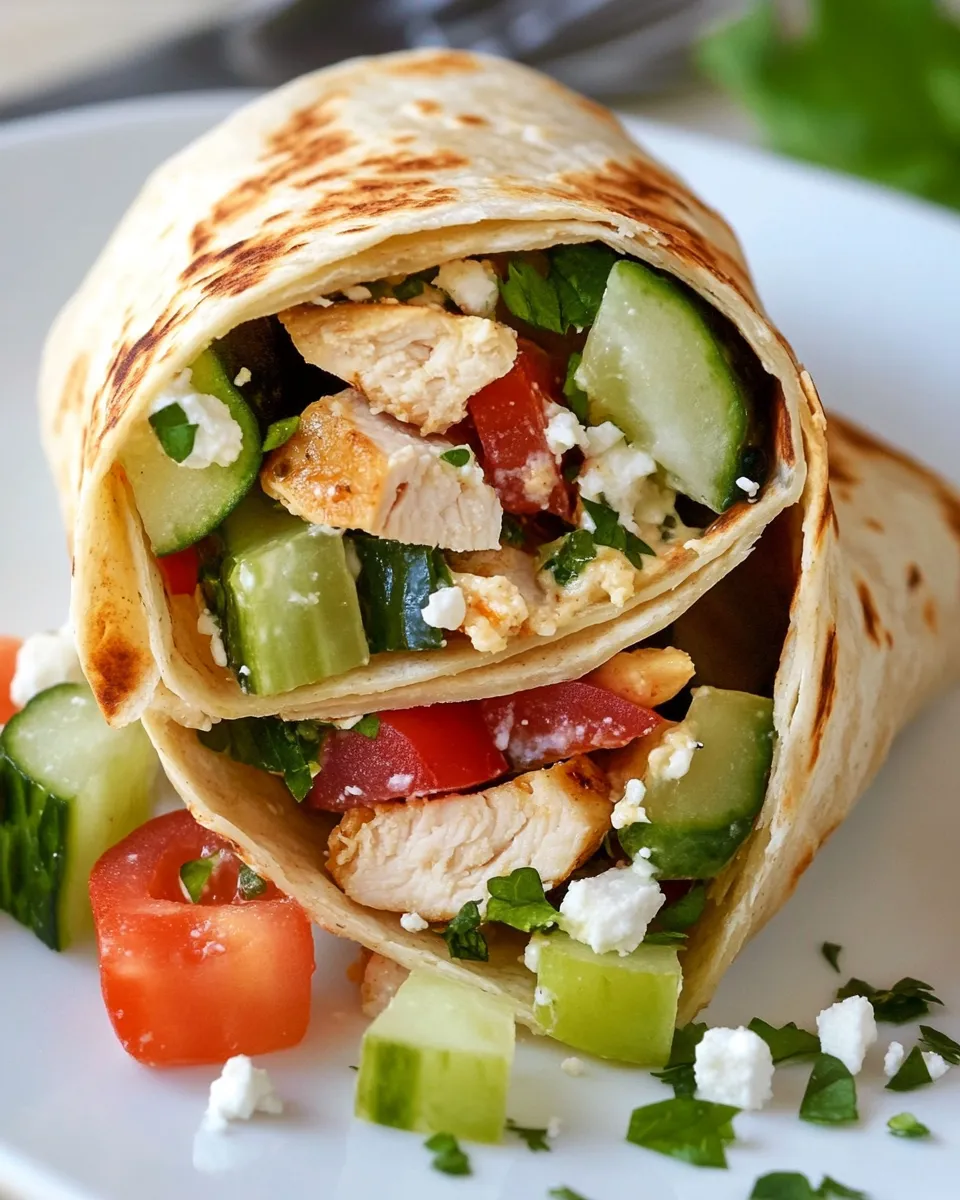 Delicious Greek Grilled Chicken & Hummus Wrap dish photo
