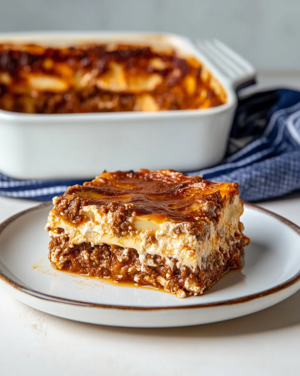 Delicious Greek Lasagna (Pastitsio) plate image
