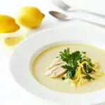 Homemade Greek Lemon Soup with Chicken and Orzo photo