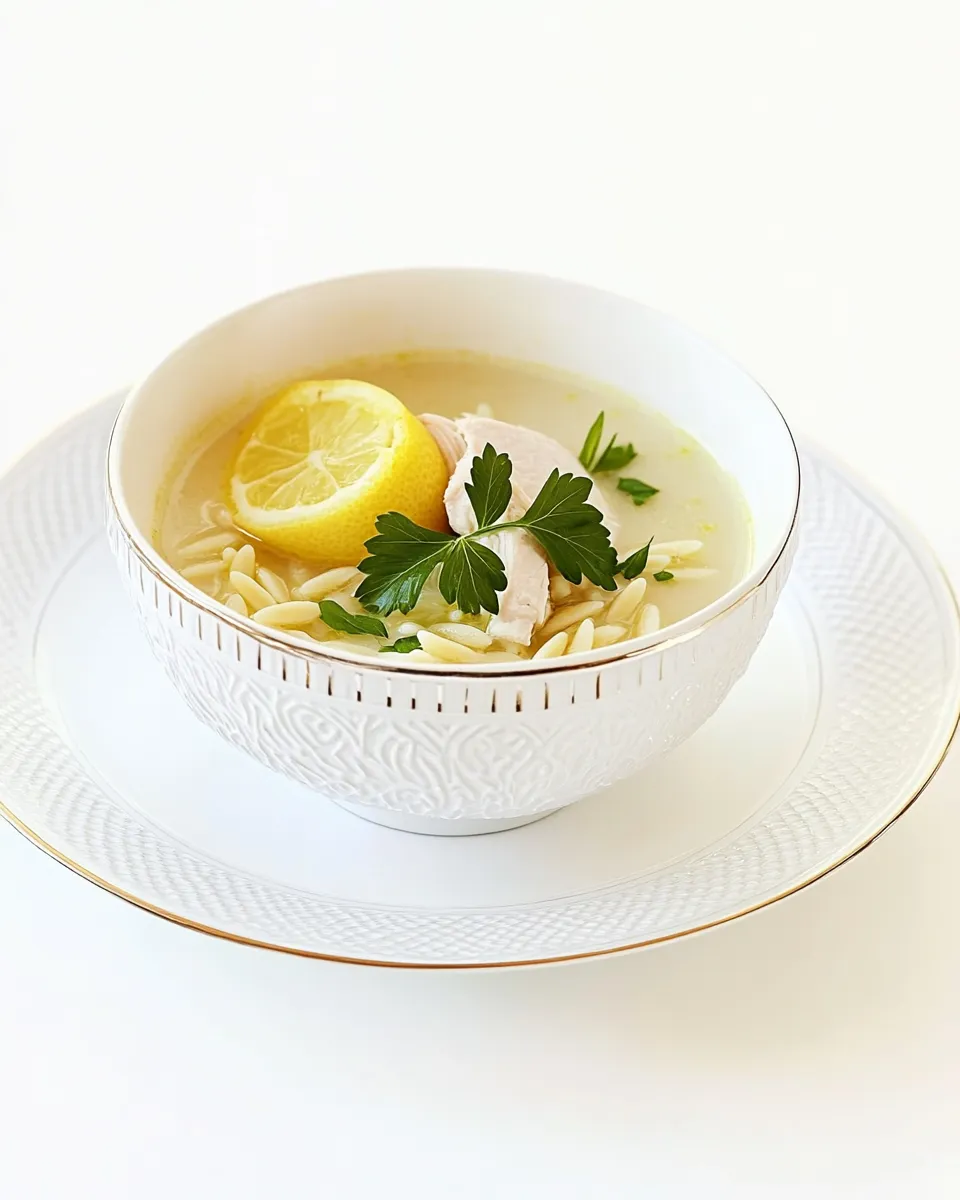 Classic Greek Lemon Soup with Chicken and Orzo image