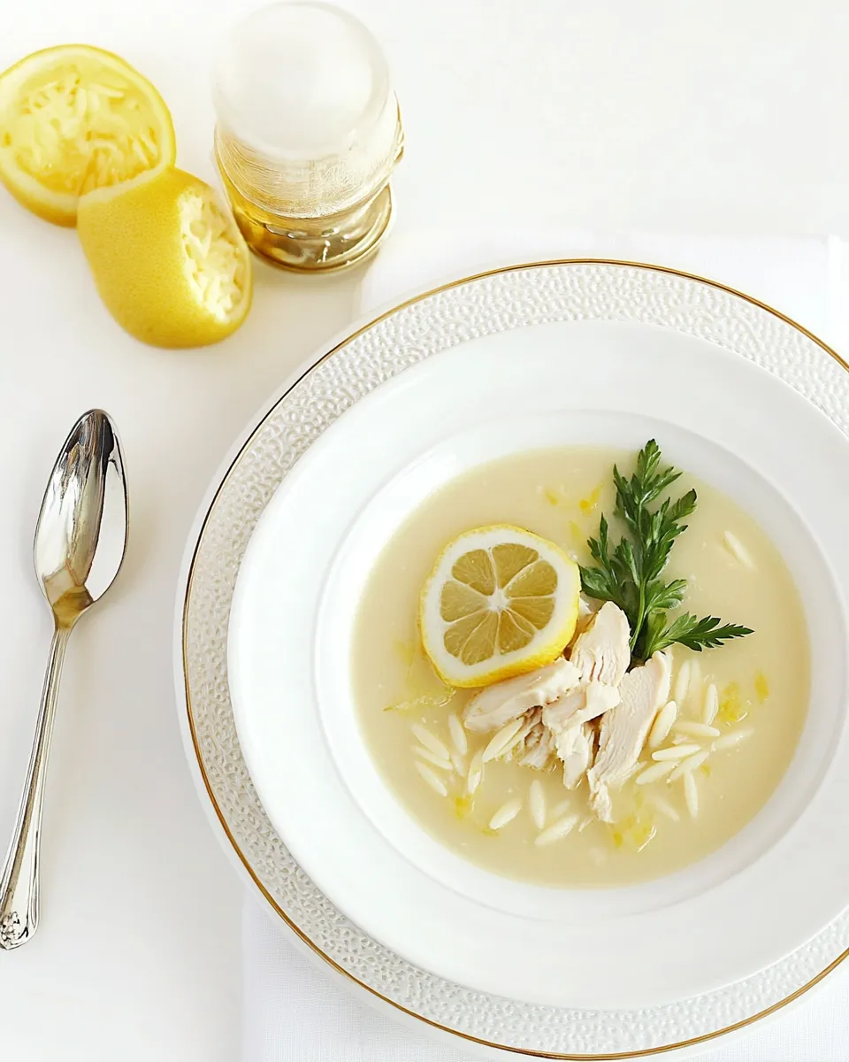 Easy Greek Lemon Soup with Chicken and Orzo recipe photo