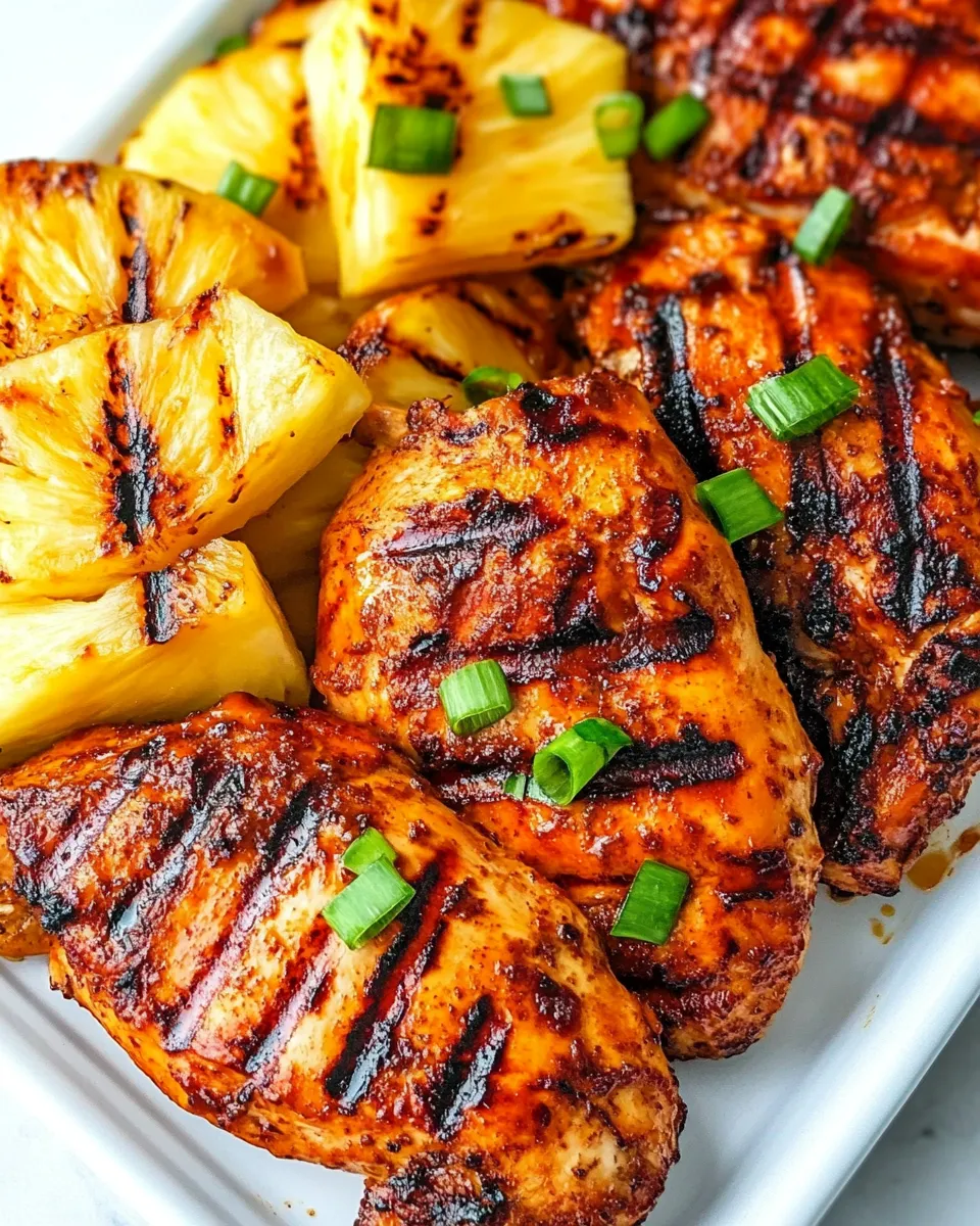 Healthy Grilled Aloha Chicken and Pineapple recipe image