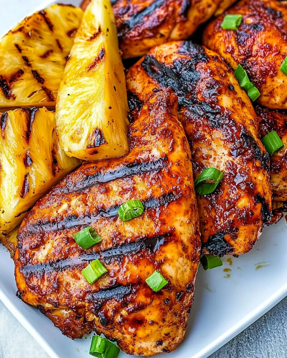 Easy Grilled Aloha Chicken and Pineapple food shot