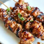 Homemade Grilled Asian Sweet and Spicy Chicken Skewers photo