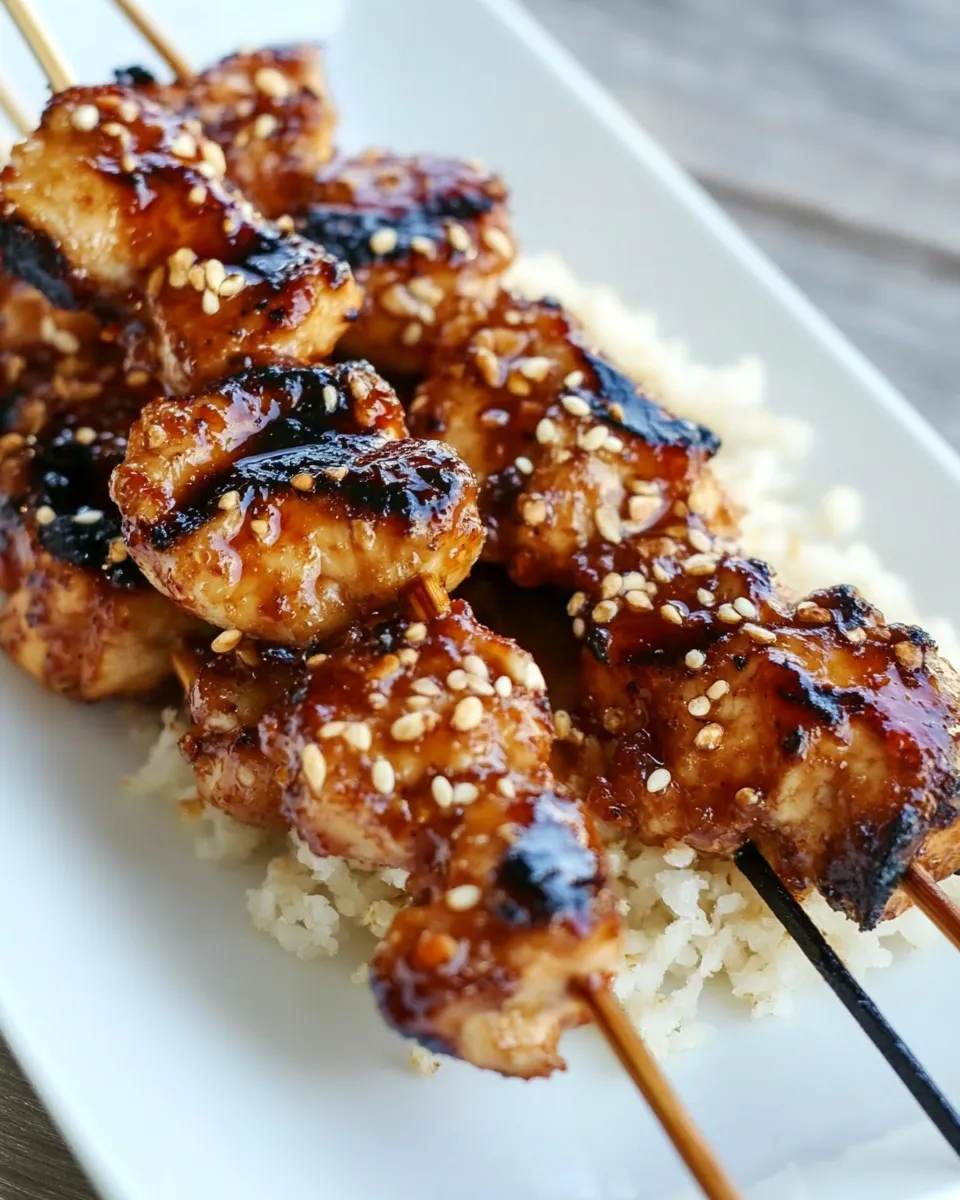 Easy Grilled Asian Sweet and Spicy Chicken Skewers recipe photo