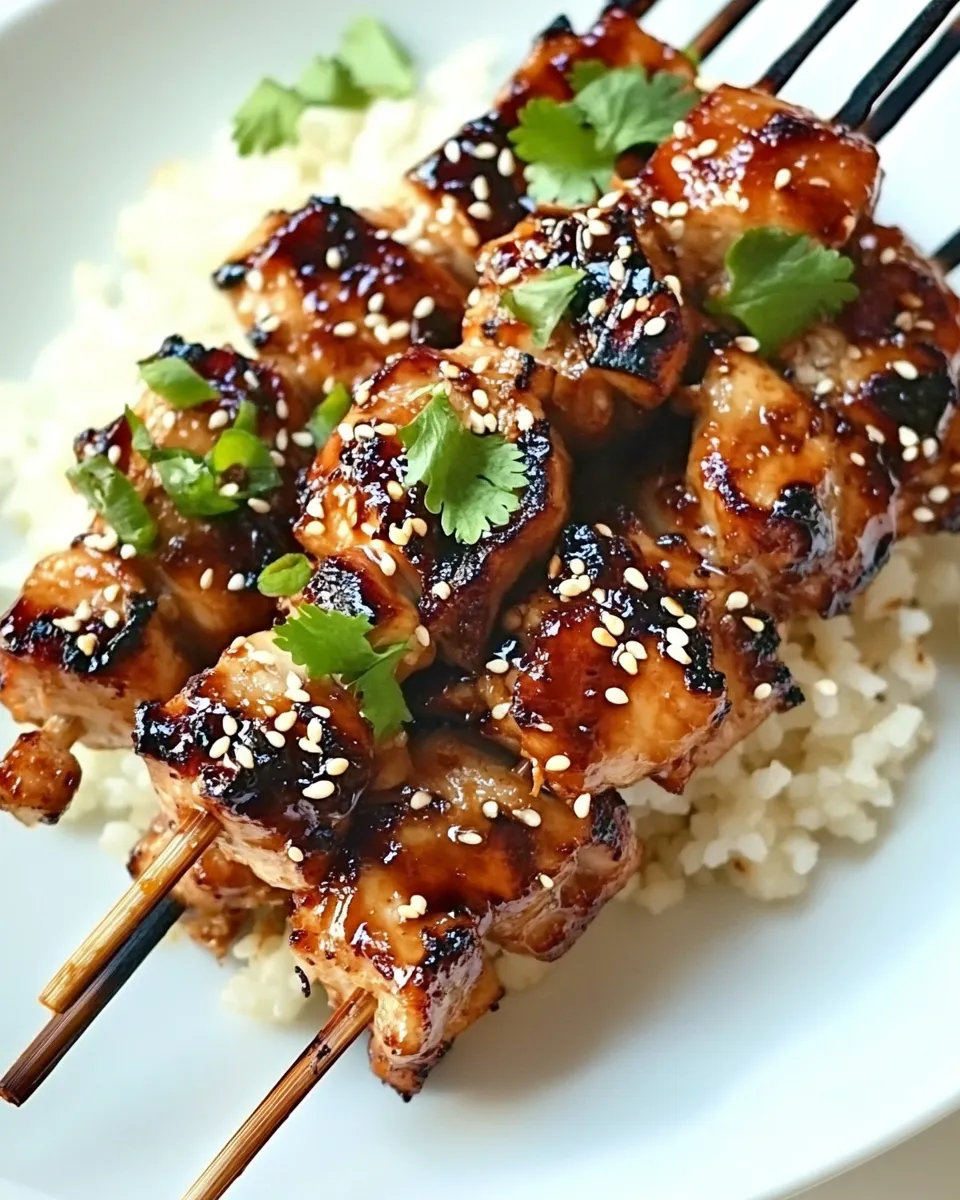Delicious Grilled Asian Sweet and Spicy Chicken Skewers dish photo