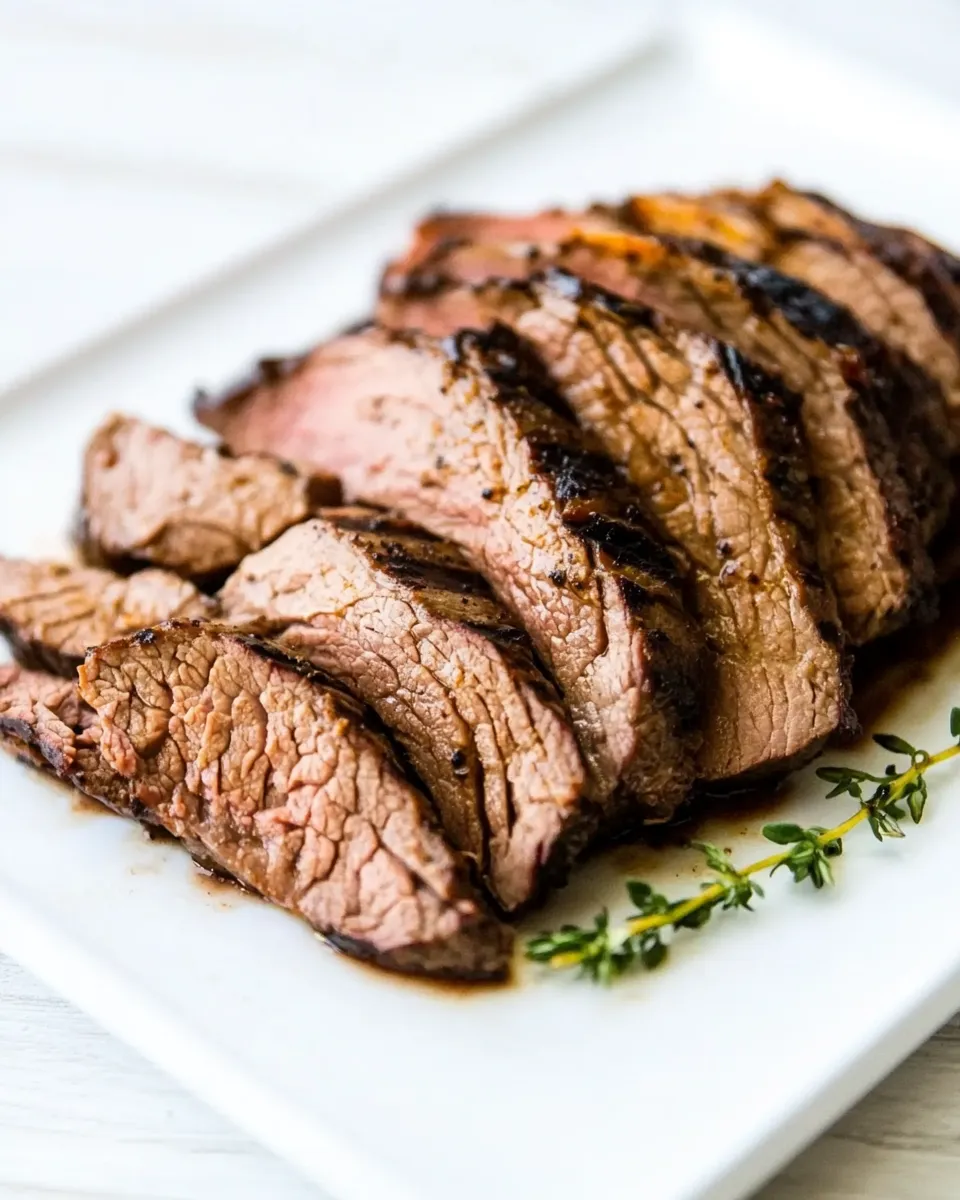 Easy Grilled Beef Tri Tip food shot