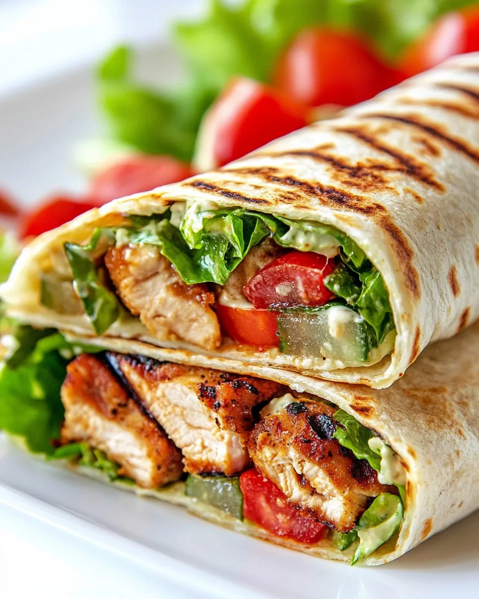 Homemade Grilled Chicken Caesar Wrap recipe photo
