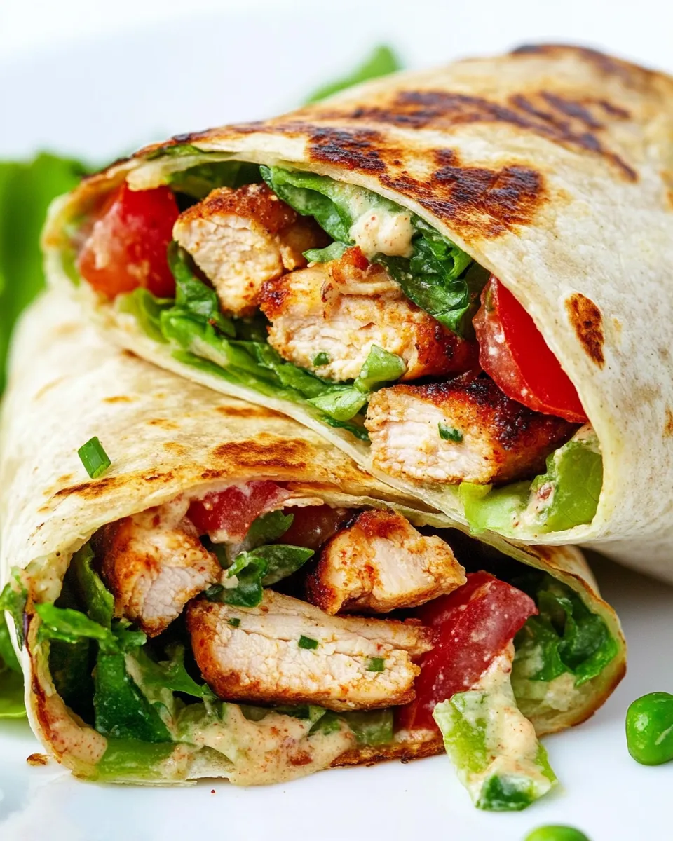 Easy Grilled Chicken Caesar Wrap food shot