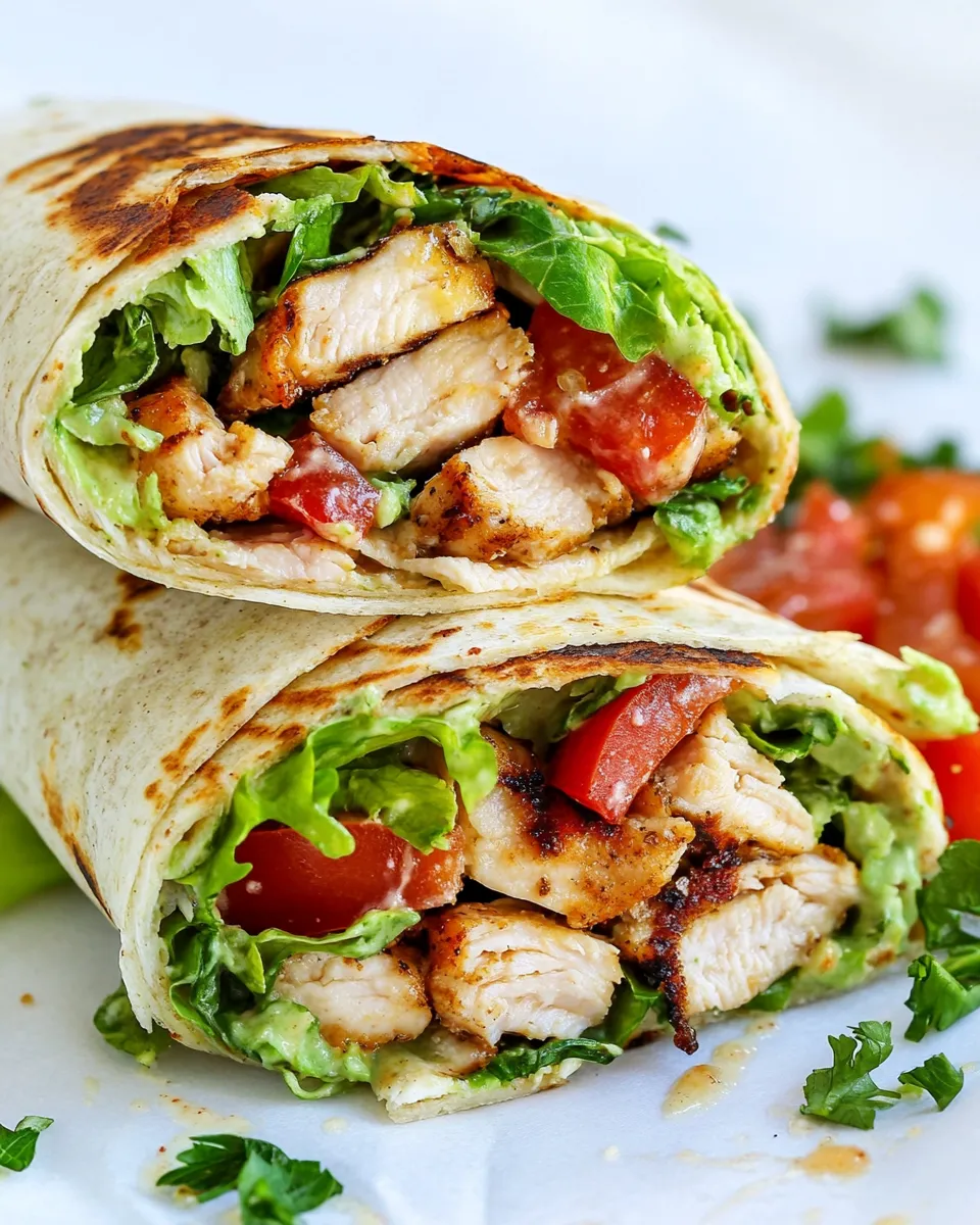 Delicious Grilled Chicken Caesar Wrap plate image