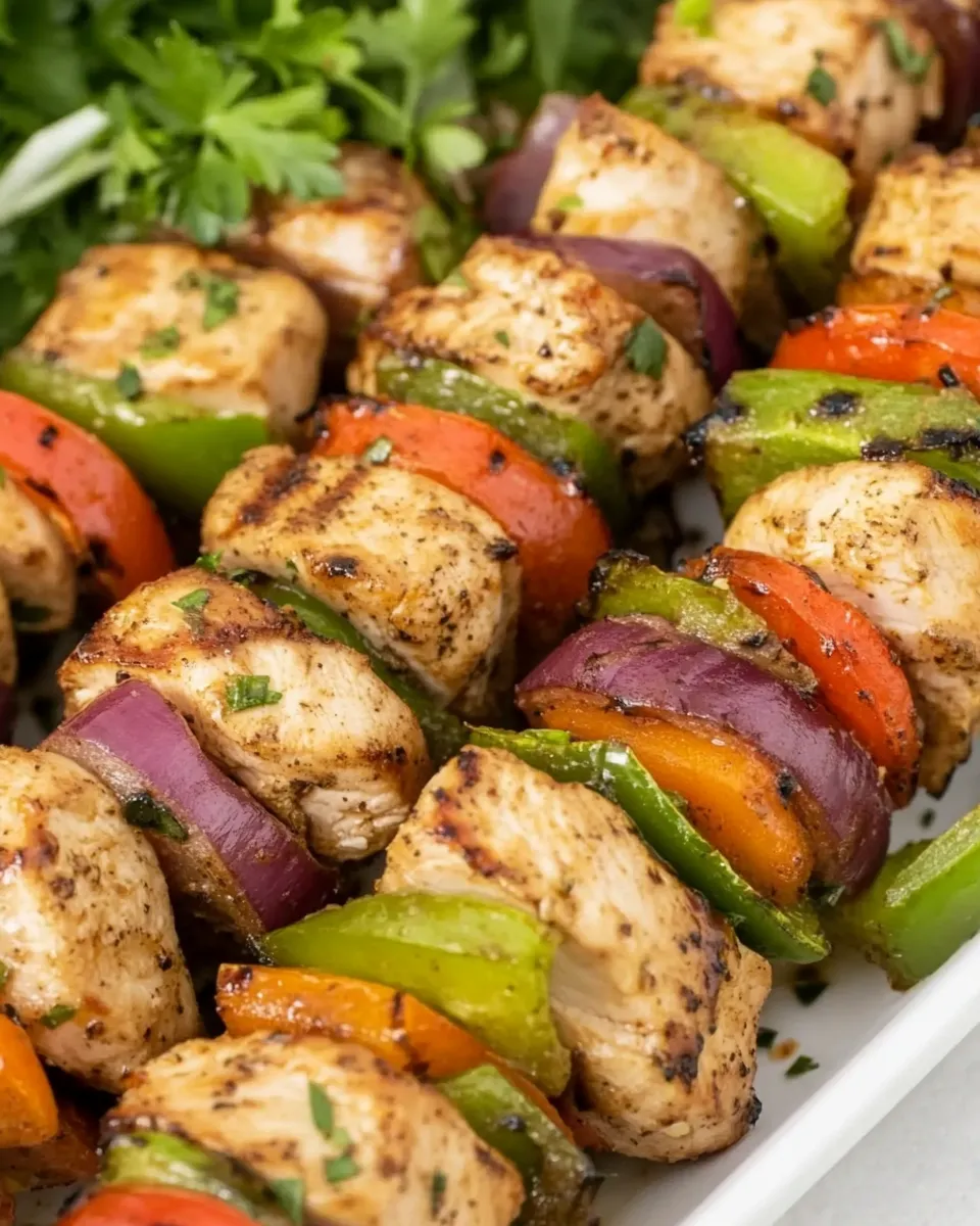 Easy Grilled Chicken Kabobs (With Fajita Marinade) food shot