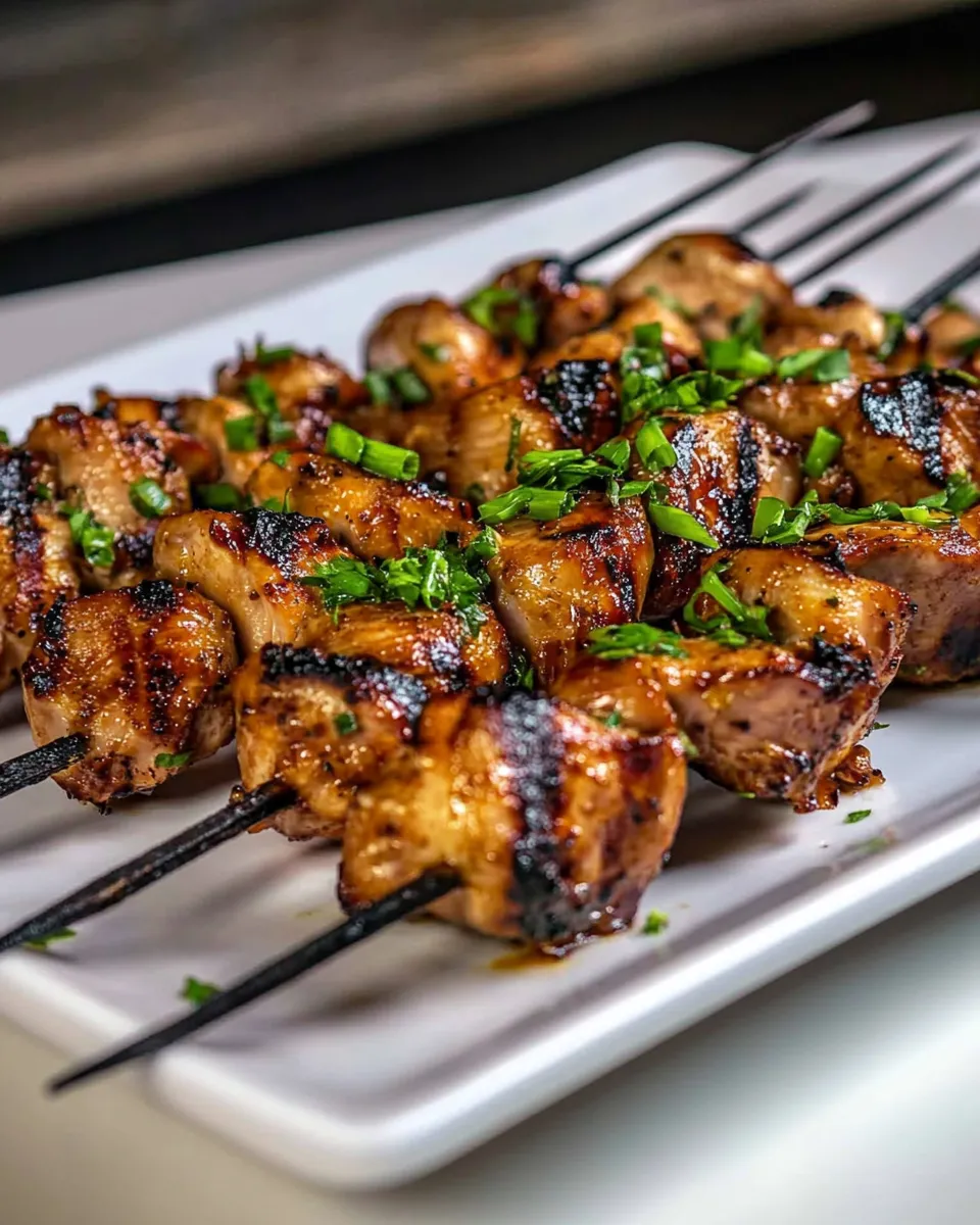 Easy Grilled Chicken Thigh Skewers by Chef Rick Gresh food shot